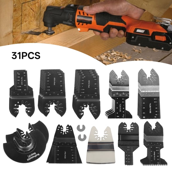 findmall 31 Pack Universal Quick Release Multitool Saw Blades Fit For Wood Metal Drywall