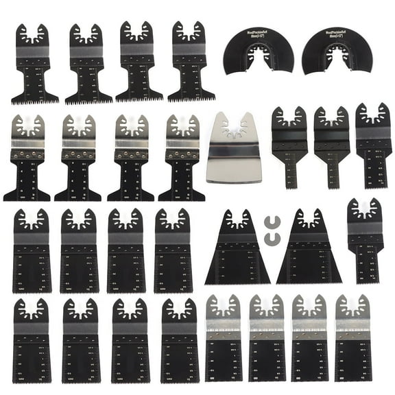 findmall 31 Pack Universal Quick Release Multitool Saw Blades Fit For Wood Metal Drywall