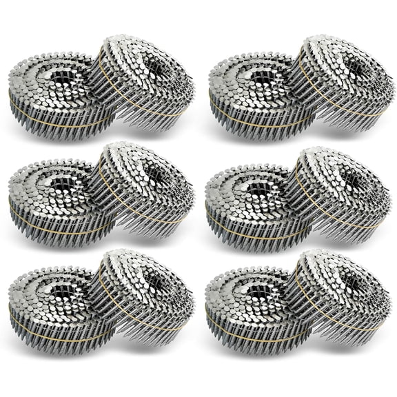 findmall 3600 Count 2-Inch x .090-Inch Ring Shank Stainless Steel Siding Nails 15-Degree Collated Wire Coil Siding Nails for Cement Board Siding or Fencing Applications