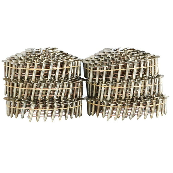 findmall 3600Pcs 7/8-inch 0.12-inch Smooth Galvanized Shank Coil Roofing Nails 15 Degree