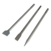 findmall 3Pcs 16-Inch SDS Max Chisel Set, Heavy Duty Rotary Hammer Chisel Bit Set, Including Flat Chisel, Point Chisel and Scaling Chisel