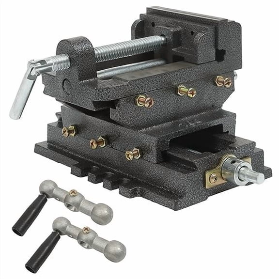 findmall 4 Inch Cross Slide Drill Press Heavy Duty Benchtop Cross Slide Vise X-Y Compound Vise Fit for CNC Milling Machine, Drilling Machine and other Mechanical Equipment - Black