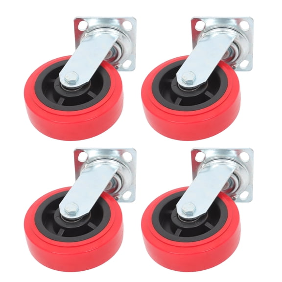 findmall 4 Pack 6" Swivel Caster Wheels Polyurethane Heavy Duty 4000Lbs Swivel Wheels