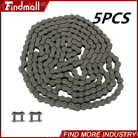 findmall #40 Roller Chain 10 Feet With 2 Connecting Links 5 PACK