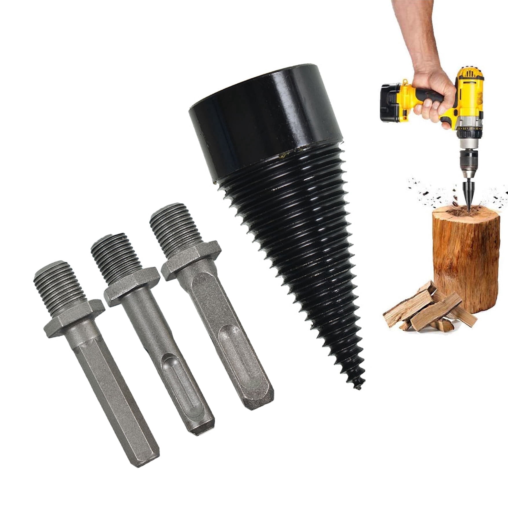 findmall 42mm High Speed Firewood Drill Bit Wood Log Splitter Screw ...