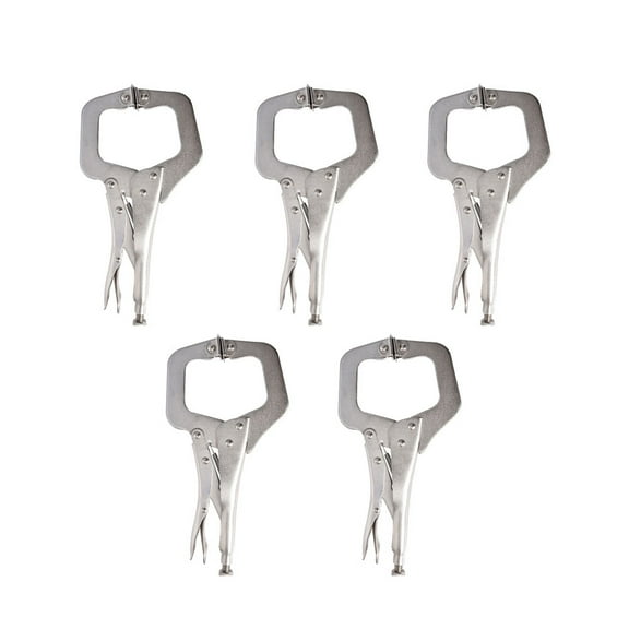 findmall 5 Pack 11" Locking C Clamp Adjustable Pliers Grip w/ Swivel Pad Vise Jaws