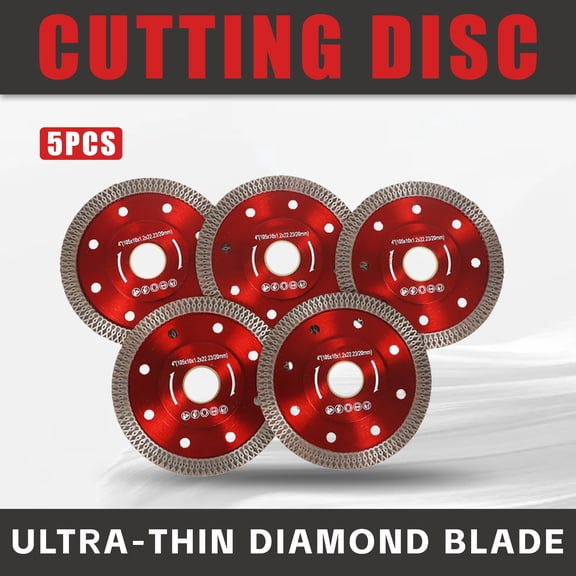 findmall 5 Pcs 4 Inch Super Thin Dry Wet Diamond Porcelain Saw Blades Ceramic Cutting Disc Wheels for Cutting Ceramic Tile Porcelain Granite Marbles