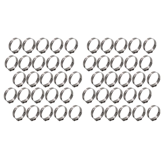 findmall 50pcs 1" Stainless Steel Clamp Cinch Ring Crimp Pinch Fitting Tubing