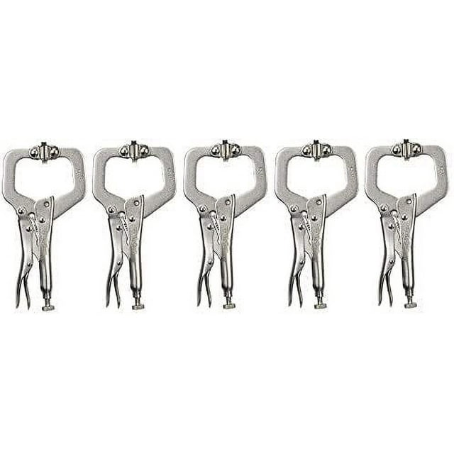 findmall 5Pcs 6 Inch Locking C Clamps with Swivel Pads Heavy Duty C