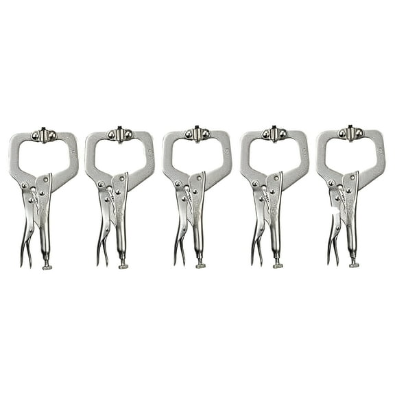 findmall 5Pcs 6 Inch Locking C Clamps with Swivel Pads Heavy Duty C-Type Locking Plier Table and Tool Vise Grip