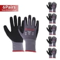 thumbnail image 1 of findmall 6 Pairs XL Work Gloves MicroFoam Nitrile Coated Knit Nylon Gloves, 1 of 6