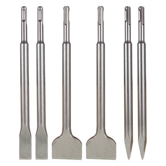 findmall 6-Piece SDS Plus Chisel Set, 40Cr Steel Concrete Drill Bit Set, Rotary Hammer Bits Chisel Set Including Point Chisel, 20mm Flat Chisel, 40mm Flat Chisel