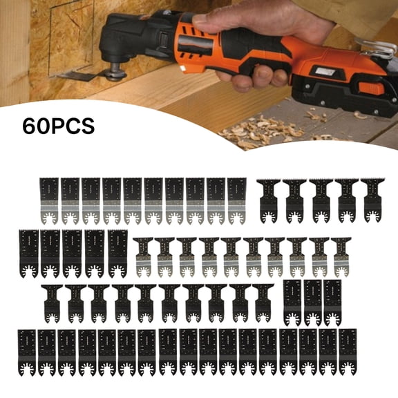 findmall 60Pcs Oscillating Saw Blades Kit Quick Release Oscillating Tool Metal Wood Multitool Blades