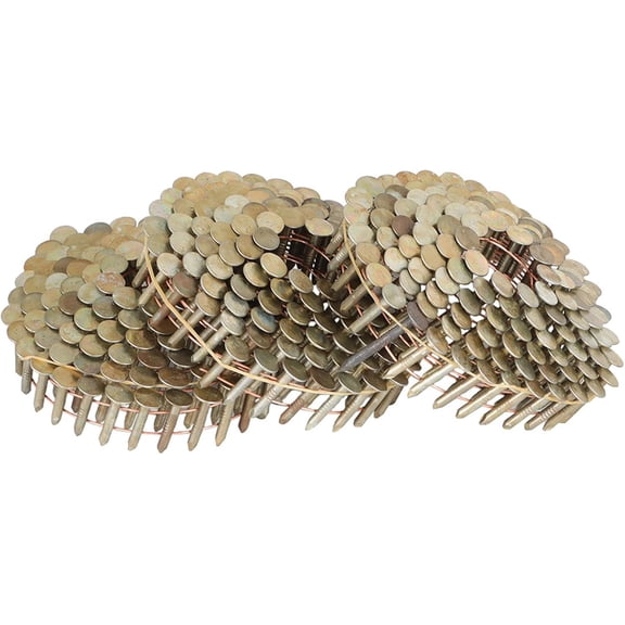 findmall 7200 Count Coil Roofing Nails 3/4-Inch x .120-Inch 15-Degree Round Head Wire Weld Collated Smooth Shank Electro Galvanized Coil Roofing Nails for Roofs Lathing and Sheathing Materials