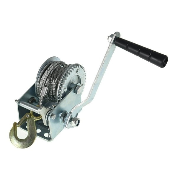 findmall 800lbs Hand Crank Winch with Hook Boat Trailer Winch with 8m 26ft Steel Cable Heavy Duty Hand Winch for Boat, Trailer, ATV or Deer Feeder