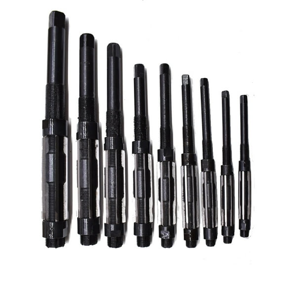findmall 9 Set High Speed Steel Adjustable Hand Reamers H4-H12 15/32" to 1-3/16" for Drilling Machine and Other Machine