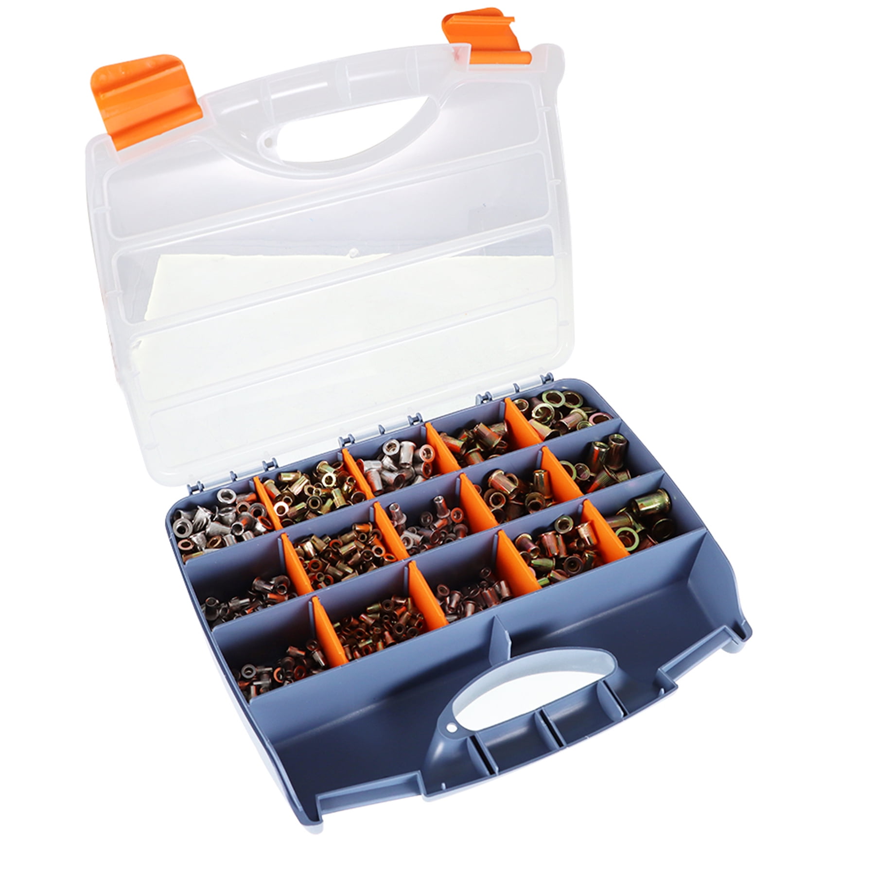 findmall 900 Pcs Rivet Nuts Kit Metric Zinc Steel, Stainless Steel, Aluminum Threaded Rivetnut Insert Nutsert Rivet Nuts Assortment Kit Including M3 M4 M5 M6 M8 M10