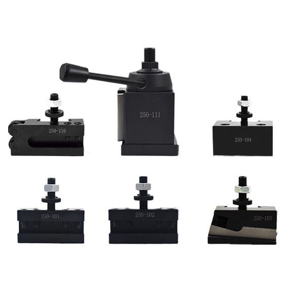 findmall AXA Tool Post Set 250-111 Wedge Type Quick Change Tool Post Set 6 Pc for Lathe Swing 6-12 Inch