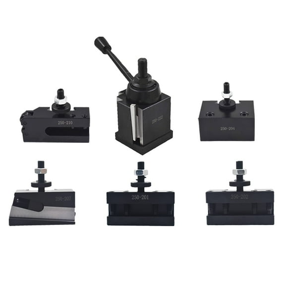 findmall Bxa 250-222 Tool Post Set QC Wedge Type Quick Change Turning and Facing Holders for Lathe Swing 10"-15" (6)
