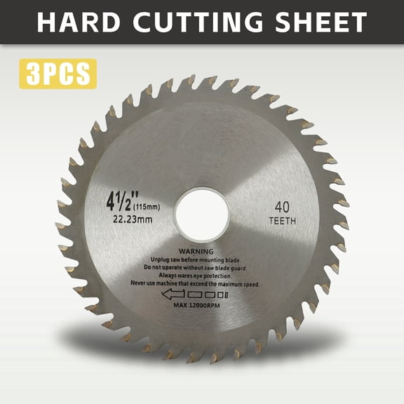 findmall Circular Saw Blade 3Pcs 4-1/2 Inch 40T Metal Cutting Saw Finish Blade Alloy Steel General Purpose Hard Soft Wood Cutting Saw Blade with 7/8-inch Arbor Fit for Wood Plastic Metal Tile Cutting