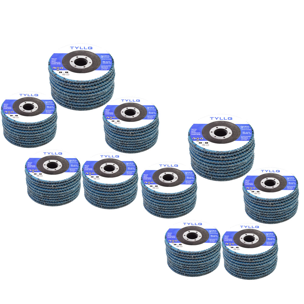 80PCS 4-1/2" X 7/8" Flap Wheel Sanding Discs, 40 Grit, Type 27, For Angle Grinder, SATC