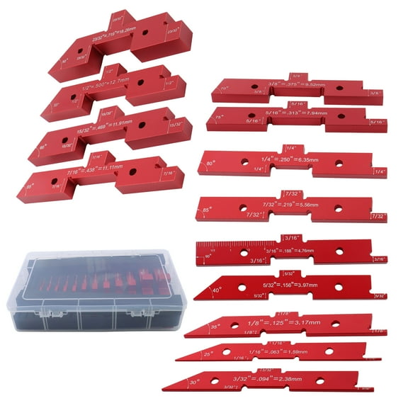 findmall Height Gauge Router Table Setup Bars 14PCS Precision Aluminum Setup Blocks