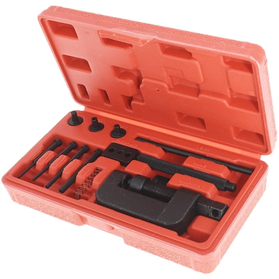 findmall Motorcycle Chain Bike Breaker Splitter Press and Link Riveting Tool Kit 15PC