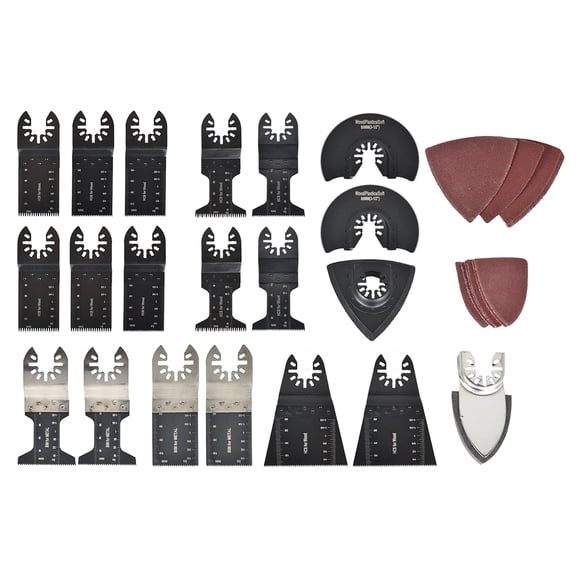 findmall 40Pcs Oscillating Multi Tool Blades Kit, Metal/Wood Cutting Blades & Sandpaper Accessories