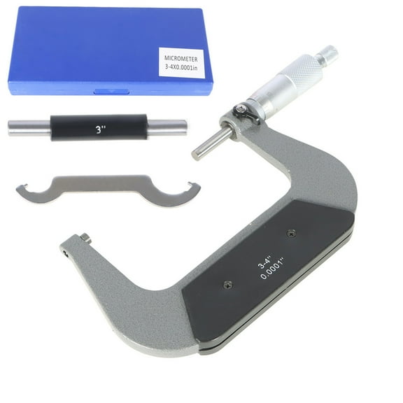 findmall Outside Micrometer 3-4" 0.0001'' Premium Precision Carbide Tips Machinist