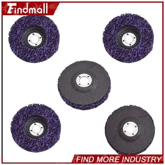 findmall Pack5 4" Poly Strip Disc Wheel Paint Rust Removal Clean For Angle Grinder 45Grit