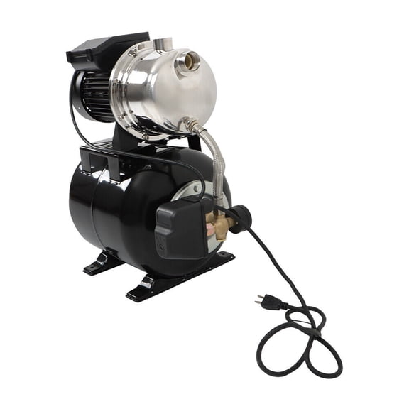 findmall Shallow Well Jet Pump Stainless Steel Irrigation Pump with Pressure Tank 1.6 HP