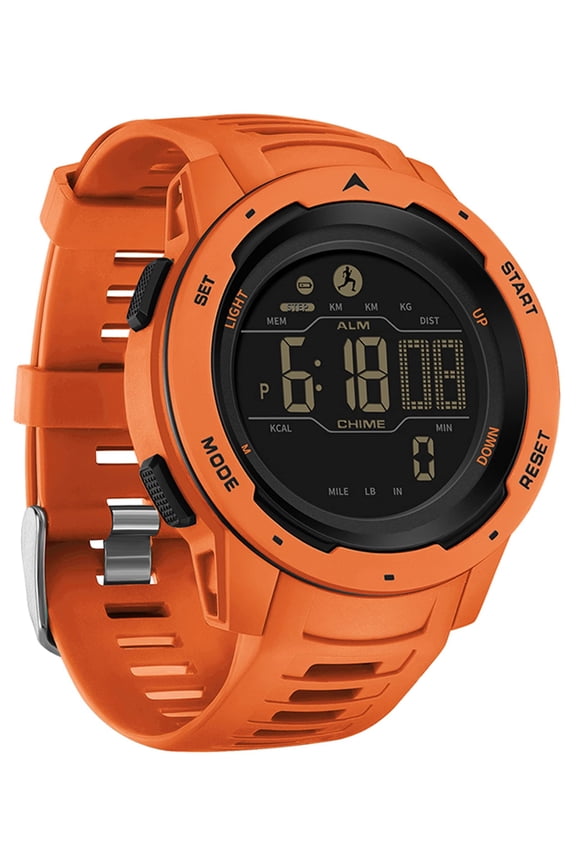 Digital Watches for Men Pedometer Step Calorie Counter Watch 5ATM Waterproof Sport Military Tactical Watch Stopwatch Countdown Alarm Sports Distance Record