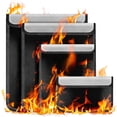 thumbnail image 1 of Fireproof Document Bag,Blacksmith 4 Pack Fireproof Document Box File Organizers with Reflective Strip and Zipper,Black, 1 of 6