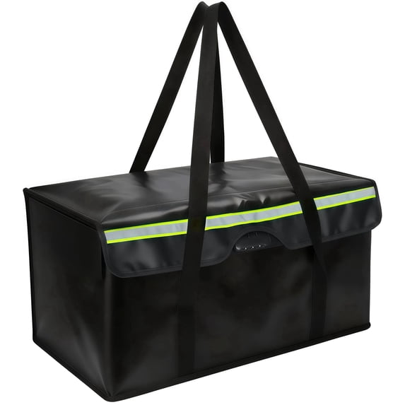 Fireproof Document Box,Blacksmith Large Fireproof Document Bag with Lock and Reflective Strip,Black