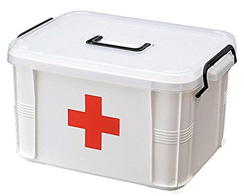 Medicine Cabinet Organizer, Small Black Metal First Aid Supplies Storage  Box