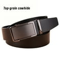 thumbnail image 1 of The first layer of the men's cowhide belt features an automatic buckle design and is made of genuine leather material. The lychee patterned belt can be extended in size, making it thick and durable., 1 of 6