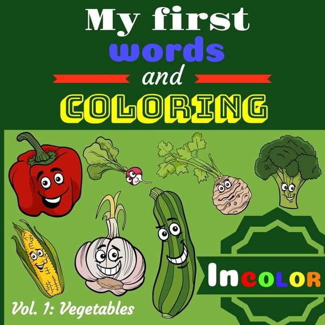 My first words and coloring: Beautiful coloring book for children with ...