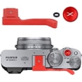 thumbnail image 1 of first2savvv Metal Thumbs Up Grip Hand Grip + Shutter Release Button Compatible 
with Camera Fuji Fujifilm X100V (Red), LrL02, 1 of 19