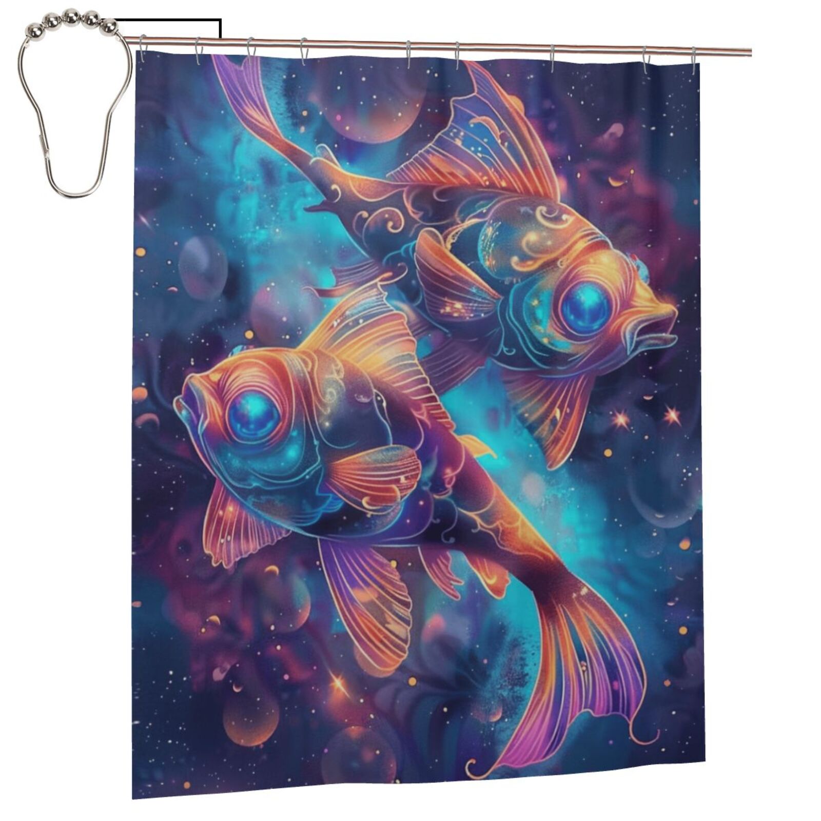 fish in the universe Shower Curtain Waterproof Fabric Shower Curtains