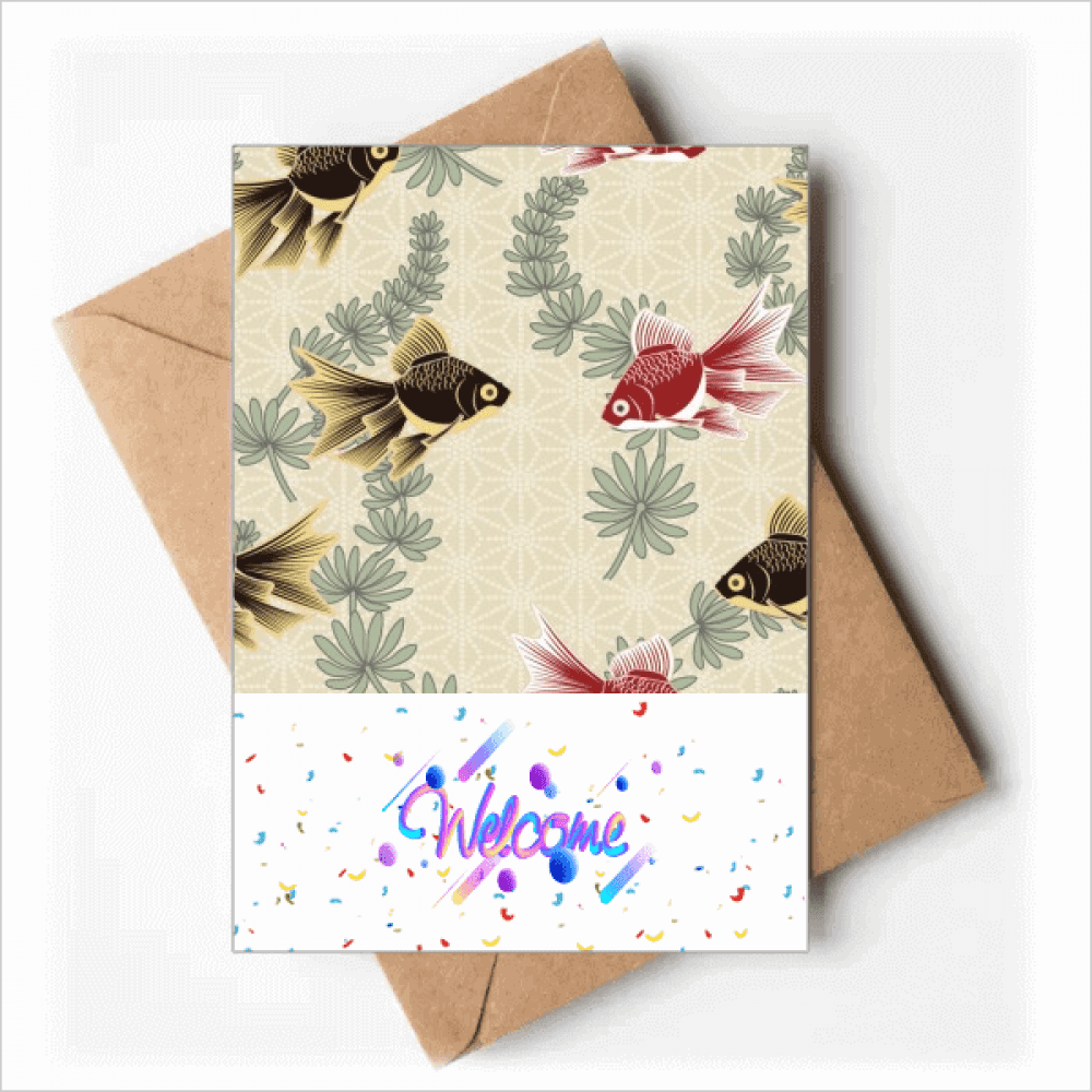 fish watergrass japan Welcome Back Greeting Cards Envelopes Blank