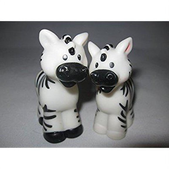 fisher price little people animals, noah's ark, zoo animals, male & female zebra family pair