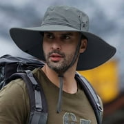 Cowin Sun Hat for Men Sun Protection Wide Brim Bucket Hat Waterproof Breathable Packable Boonie Hat for Fishing Grey