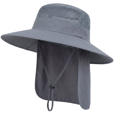 Fishing Hat,Outdoor UPF50+ Mesh Sun Hat,Wide Brim Fishing Hat with Neck Flap Sun Hat,for Men and Wome