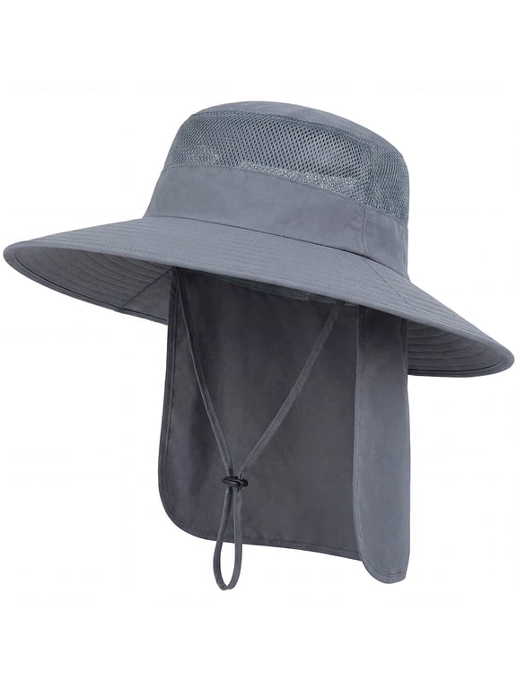 Fishing Hat,Outdoor UPF50+ Mesh Sun Hat,Wide Brim Fishing Hat with Neck Flap Sun Hat,for Men and Wome
