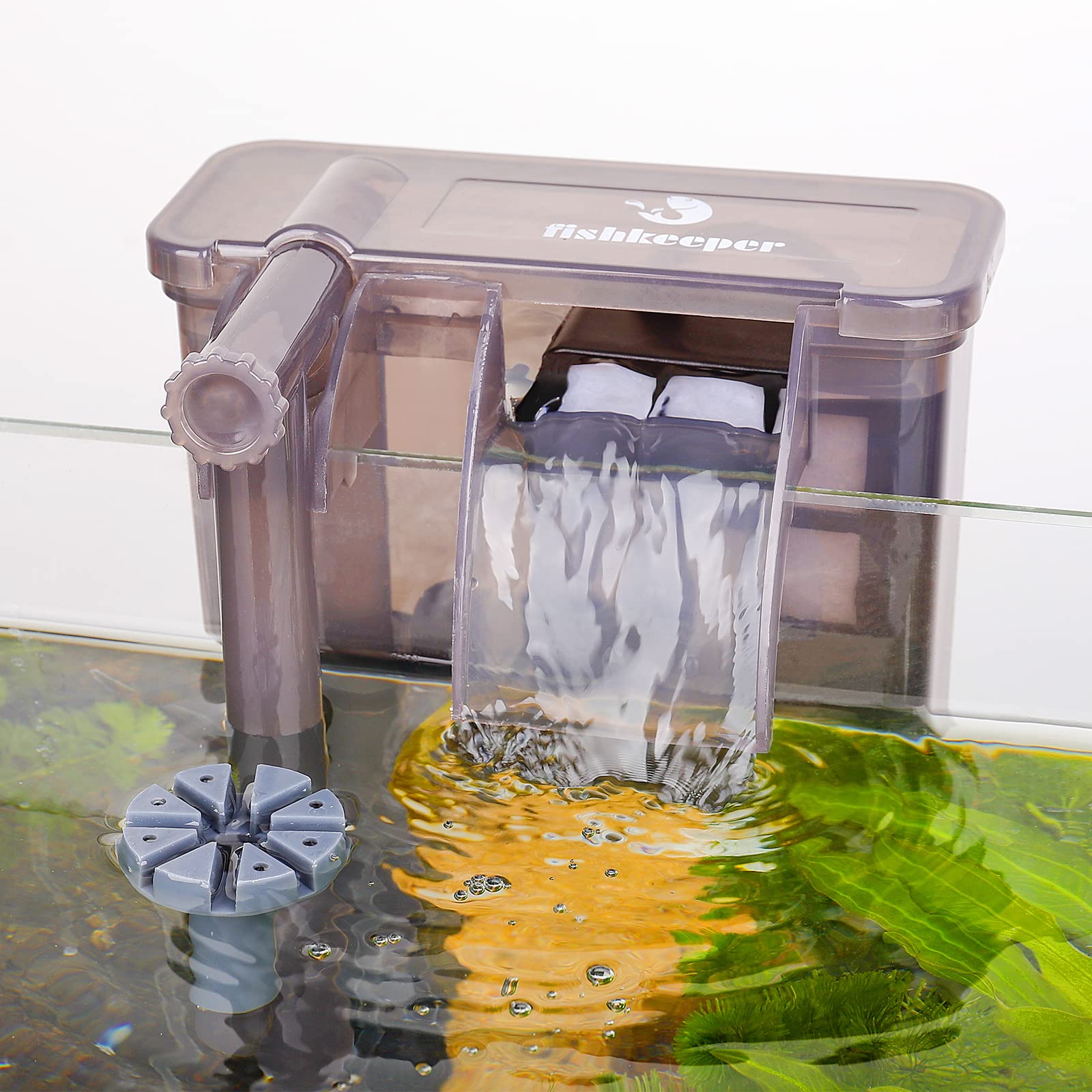 fishkeeper Aquarium Filter Hang On Back Aquarium Filter, 132GPH Multi