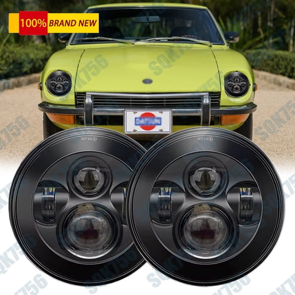 fit 1970-1983 for Datsun 240Z 260Z 280Z 280ZX Newest 2PC 7" Round LED Headlight