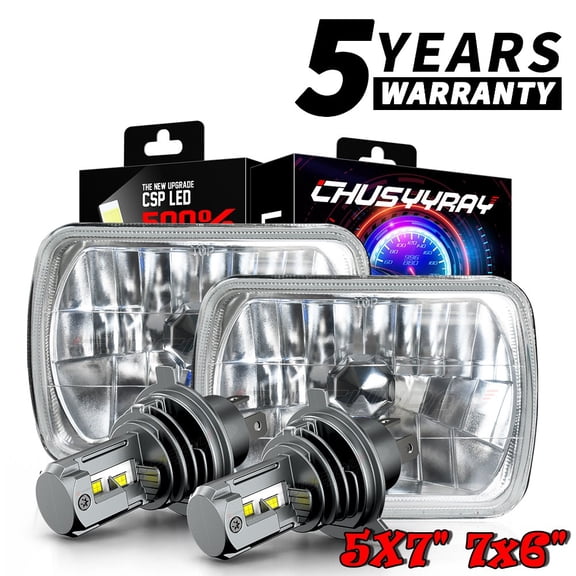 fit Chevrolet K1500 K2500 K3500 1988-99 Pickup 5x7" 7x6" LED Headlight HI-Lo DRL