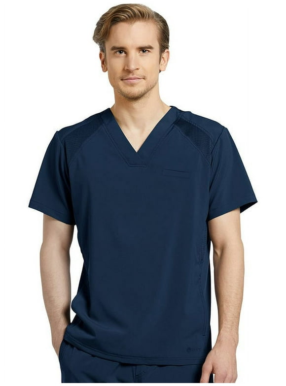 fit by white cross men's v-neck solid scrub top