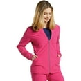 thumbnail image 1 of fit by white cross women's zip front mesh detail solid scrub jacket, 1 of 1