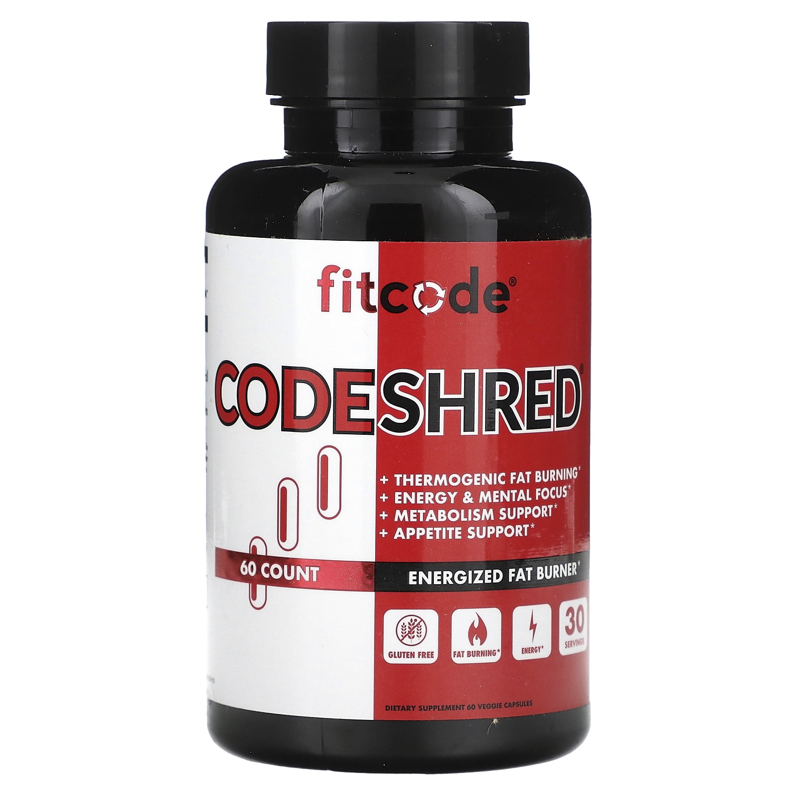 fitcode CodeShred , 60 Veggie Capsules - Walmart.com
